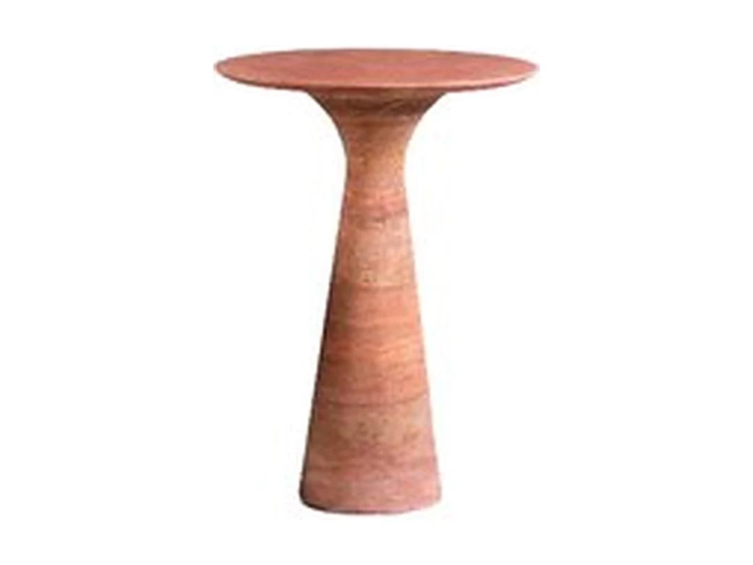 Ostia Red Travertine Side Table