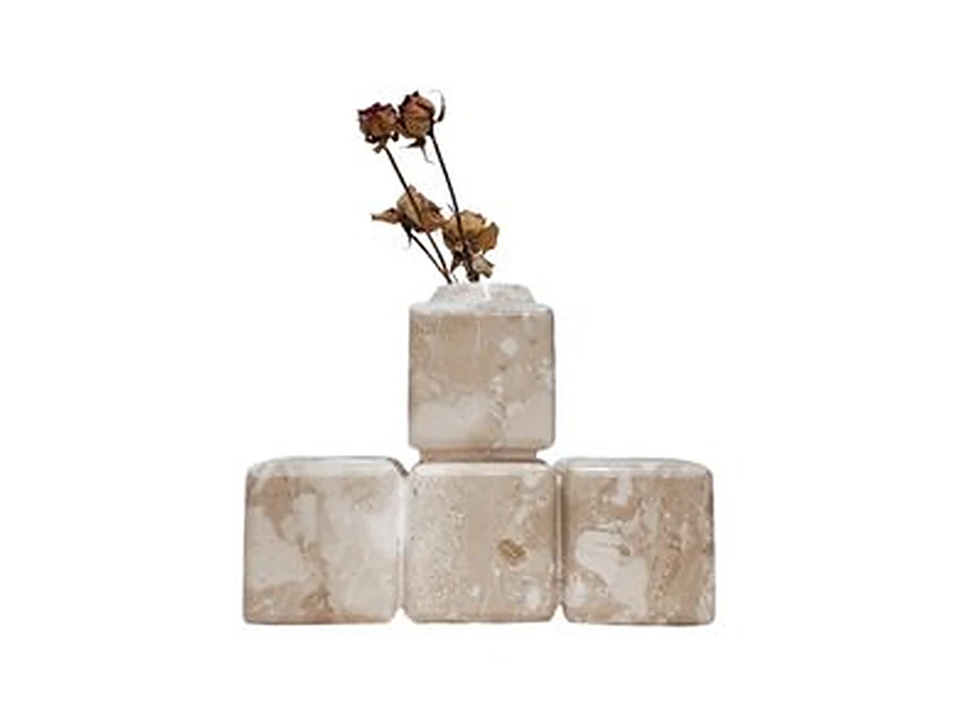 Meridian Travertine Vase
